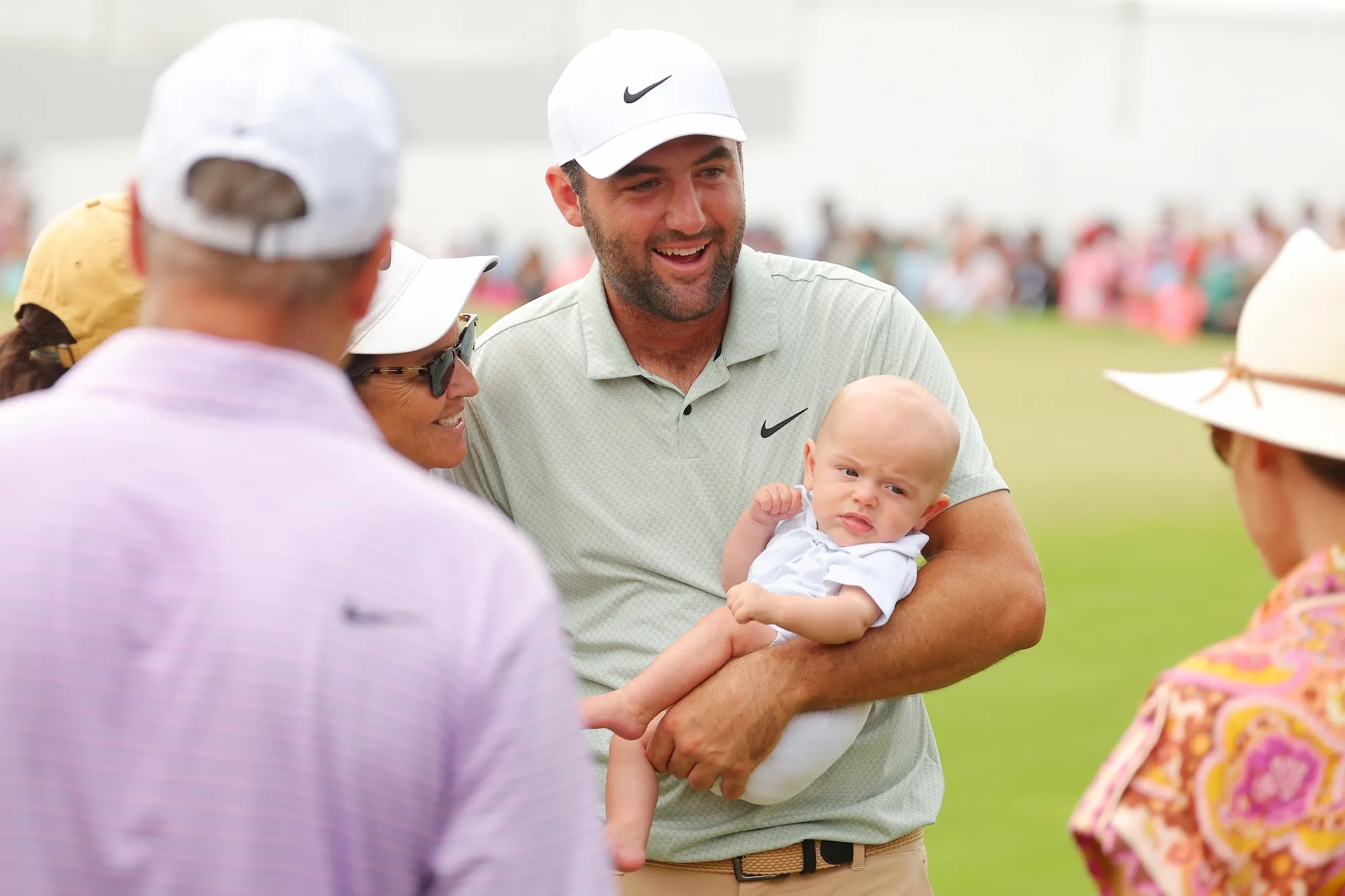 Scottie Scheffler Celebrates Tour Championship Win With 3-Month-Old Son Bennett inline