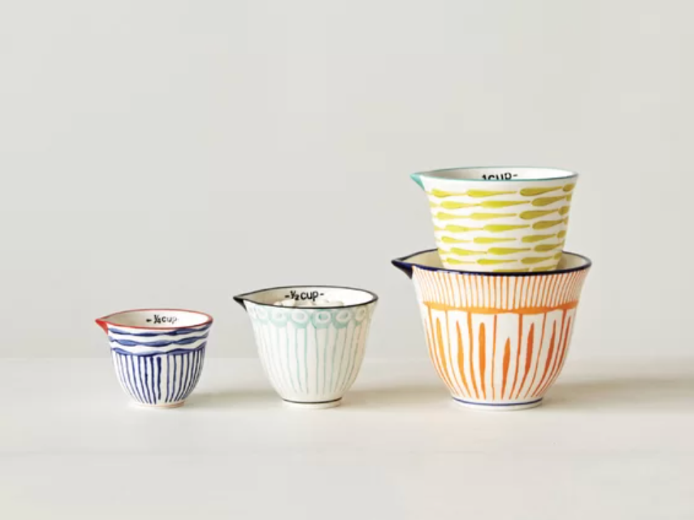 Creative Co-Op 4 -Piece Ceramic Measuring Cup Set