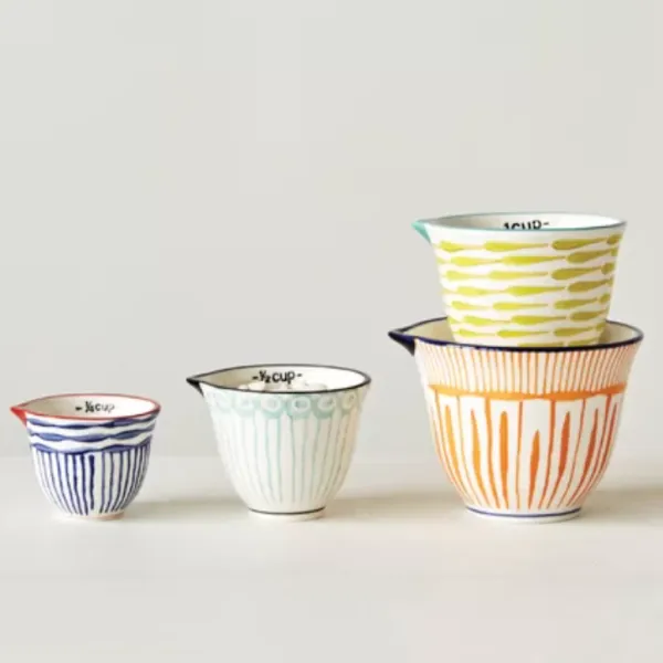 Creative Co-Op 4 -Piece Ceramic Measuring Cup Set
