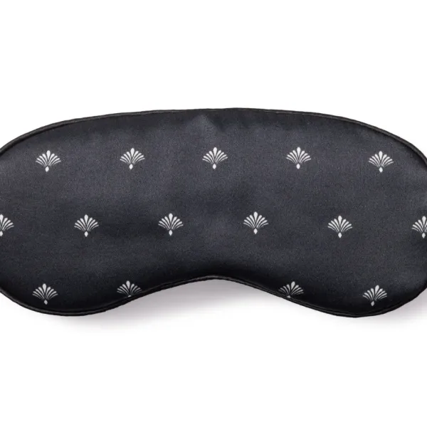 Petite Plume Adult's Silk Sleep Mask in Black Art Nouveau