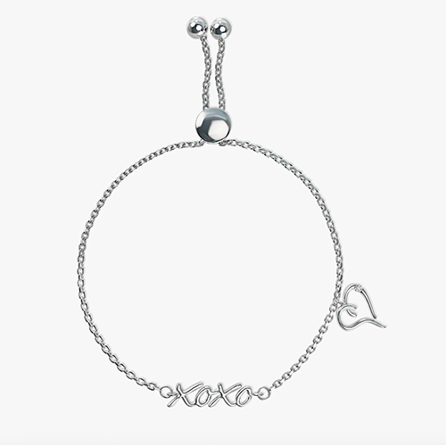 J&rsquo;evar Beating Hearts XOXO Heart Diamond Bracelet