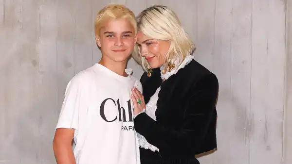 Selma Blair and Look-Alike Son at Paris Fashion Week