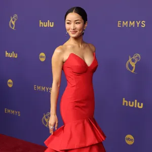 Shogun Star Anna Sawai Stuns in Red on the Emmys 2024 Red Carpet