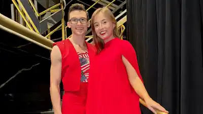 FEATURE Stephen Nedoroscik GF Tess McCracken Matches Him and Rylee Arnold DWTS Outfit
