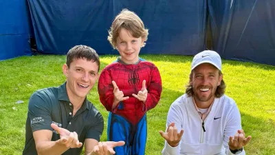 Tommy Fleetwood Son Adorably Meets Tom Holland While Wearing a Spider Man Costume