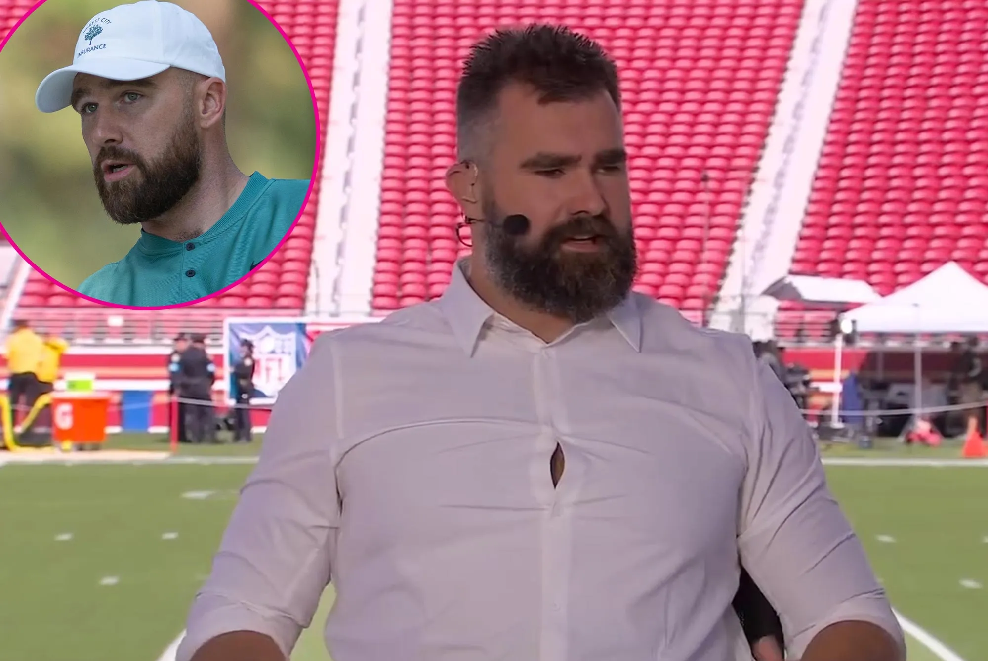 Travis Kelce Pokes Fun at Jason Kelce for Shirt Choice on ESPN s Monday Night Countdown 824