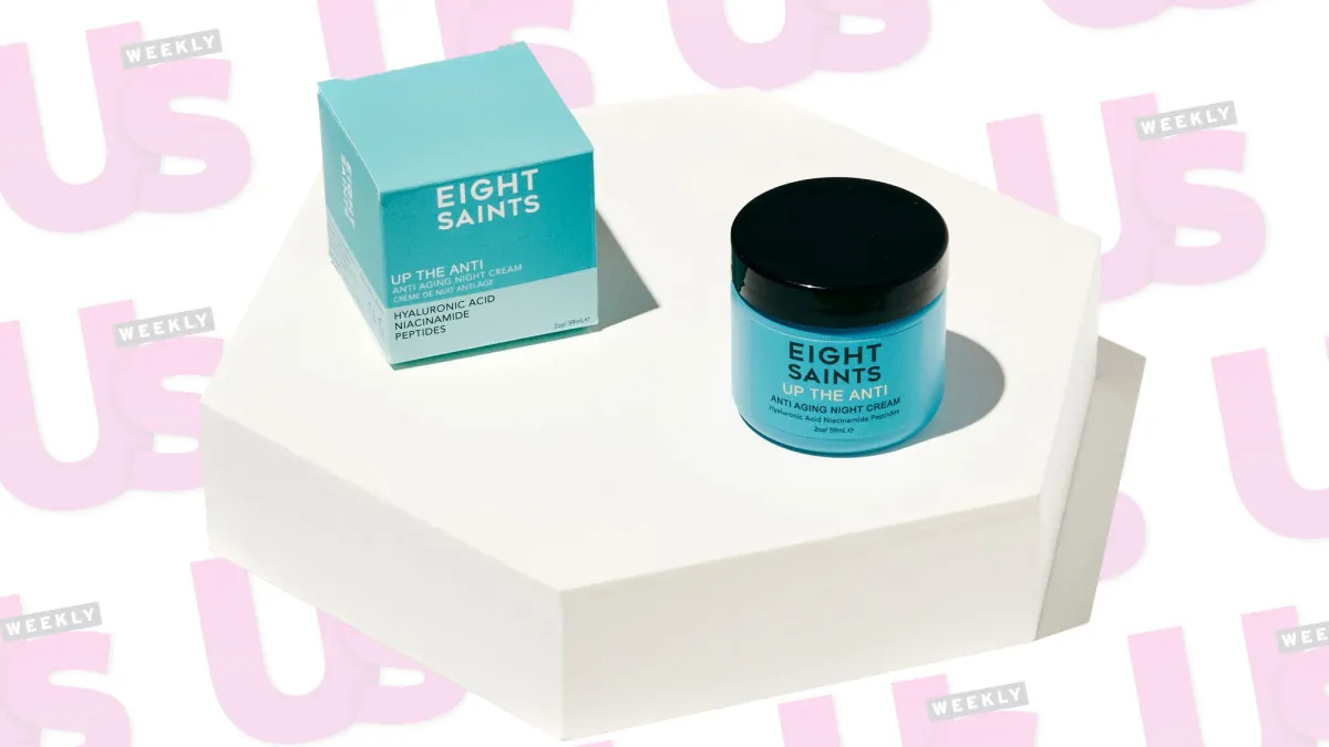 skincare on a hexagon stand