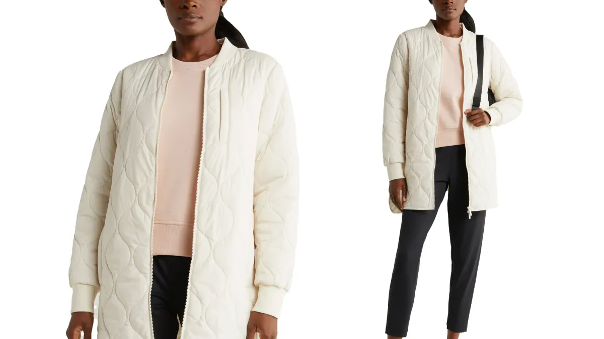 Zella longline bomber jacket