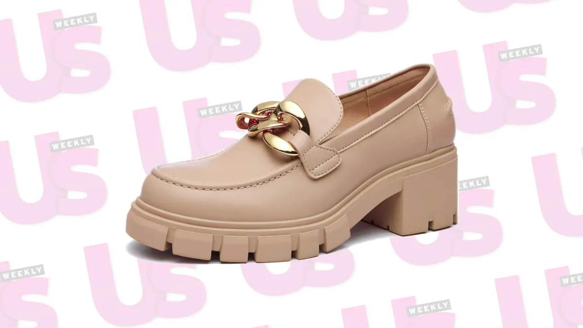 a beige loafer