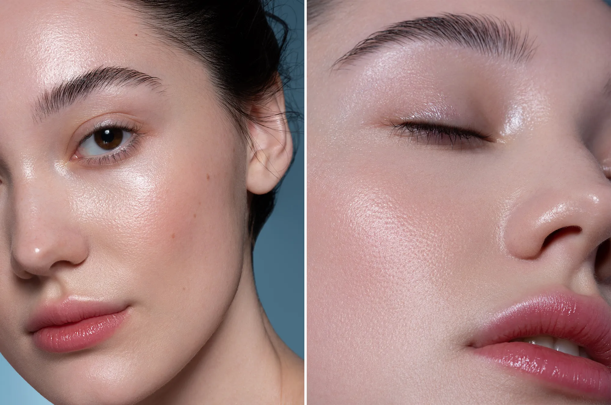 Beautiful natural woman extreme close-up