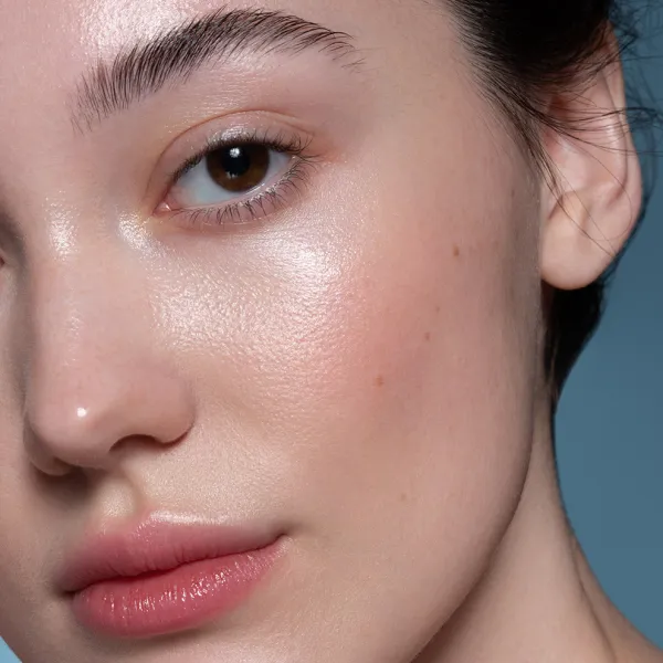 Beautiful natural woman extreme close-up