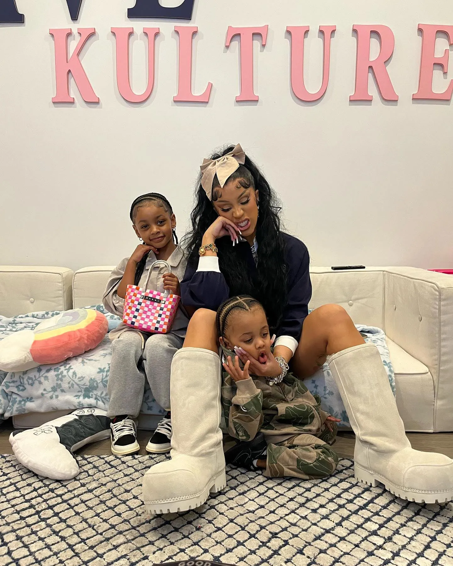 Cardi B Goes on Shopping Trip With Daughter Kulture and Son Wave