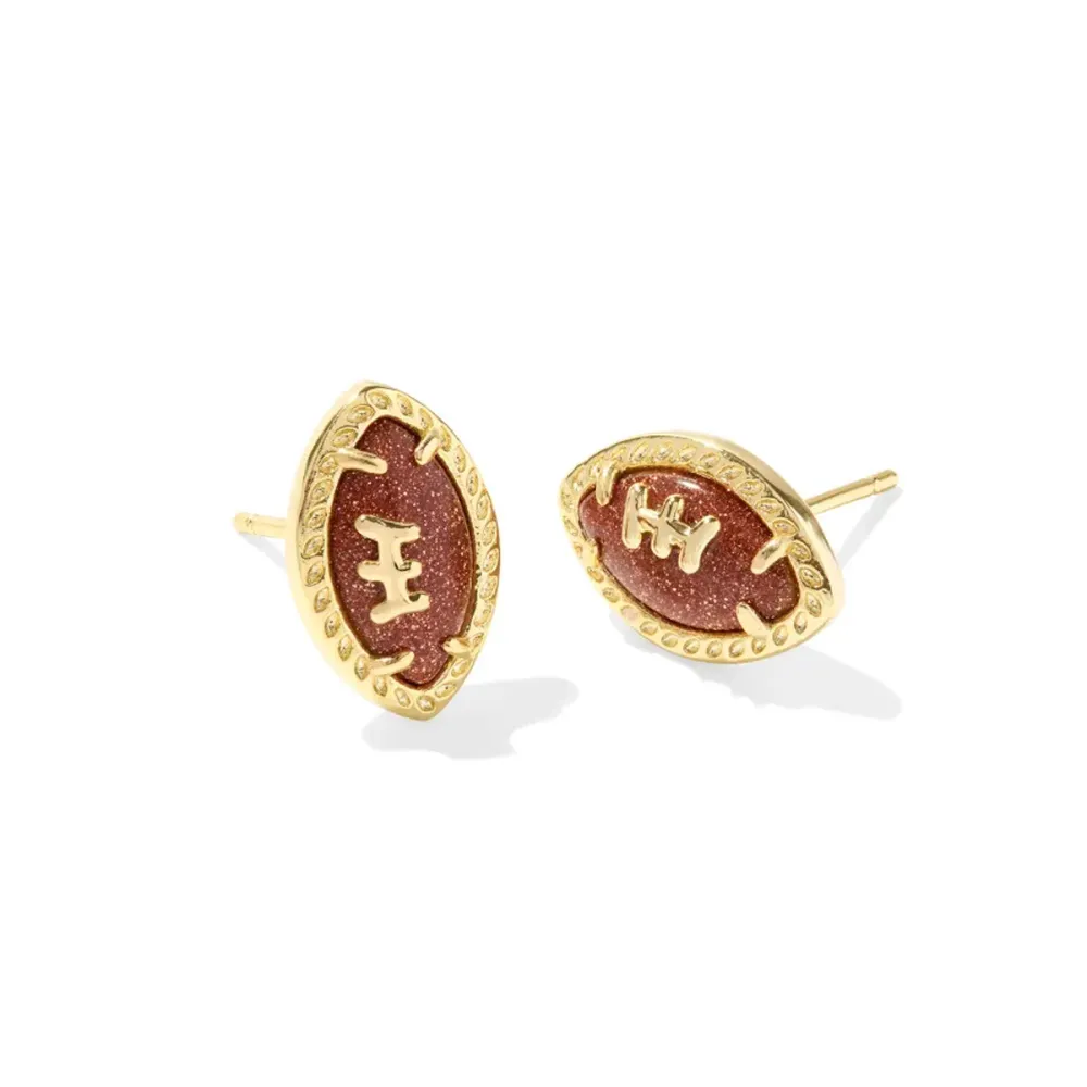 Football Gold Stud Earrings&nbsp;