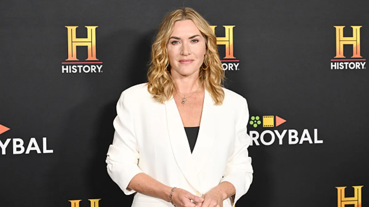 kate winslet on red carpet in white blazer