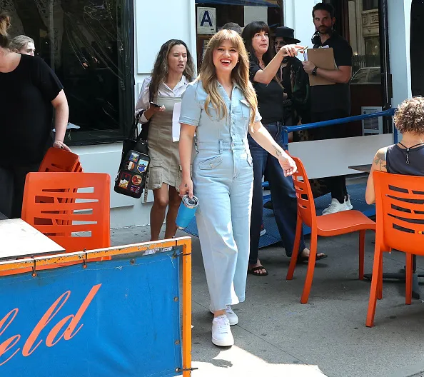 Kelly Clarkson denim jumpsuit