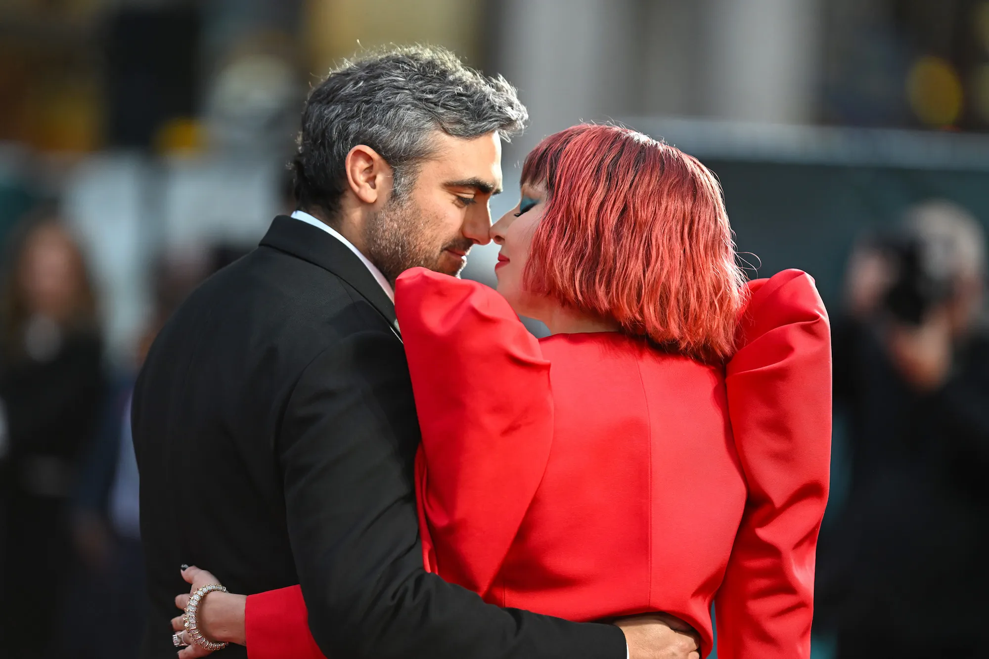 Lady Gaga Kisses Fiance Michael Polansky at the 'Joker: Folie a Deux' Premiere in London