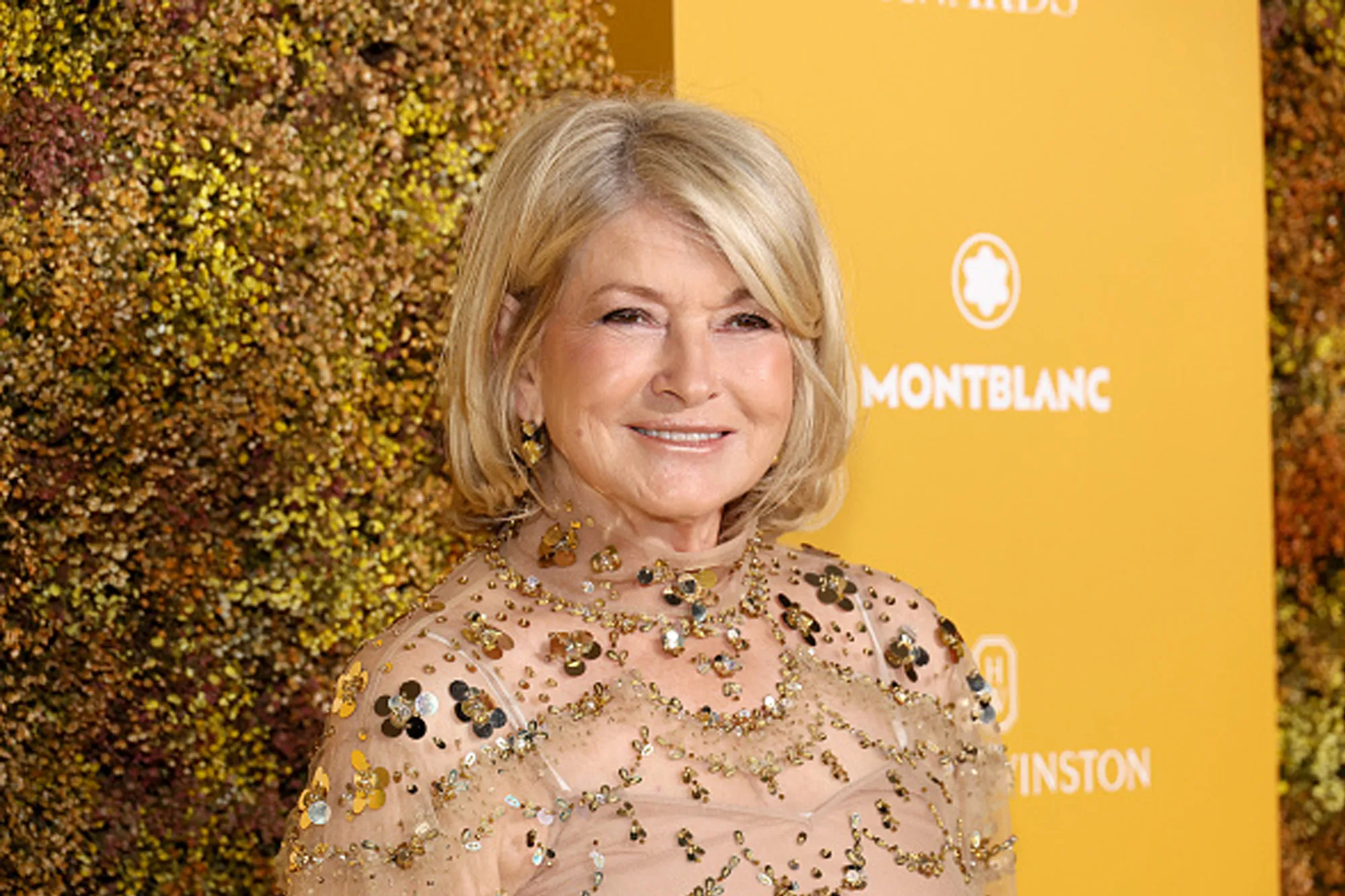Martha Stewart in gown on red carpet
