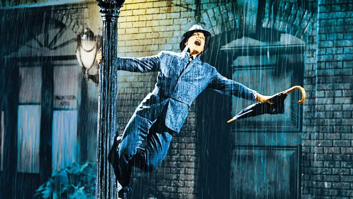 man singing in the rain