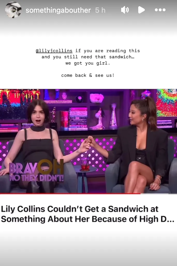 Something About Her Responds to Lily Collins Saying She Couldn't Get In