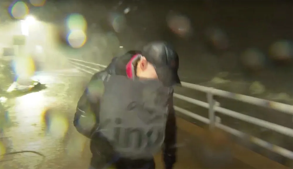 Anderson Cooper Hit by Flying Piece of Debris During Hurricane Coverage