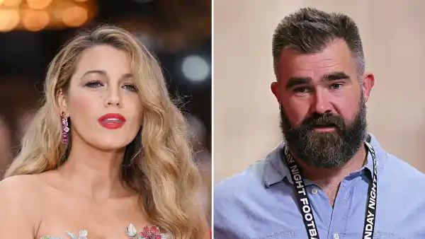 Blake Lively reacts to Jason Kelce Sisterhood of the Traveling Pants review
