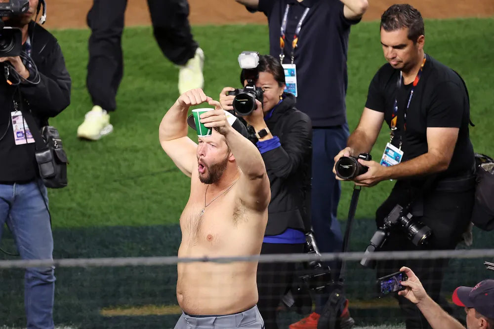 Dodgers Clayton Kershaw Shows Off Shirtless Dad Bod After World Series Victory