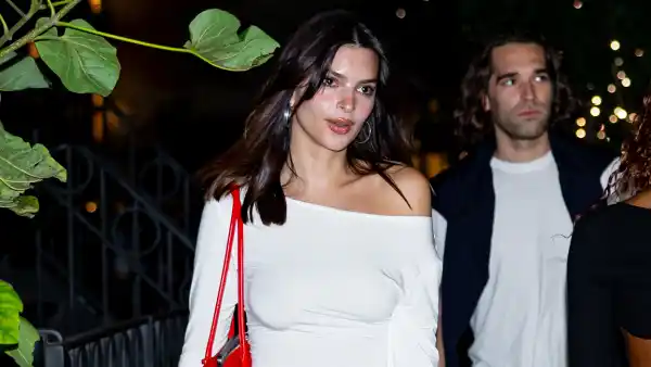 Emily Ratajkowski Adds Pop of Color to Her Street Style With Red Purse