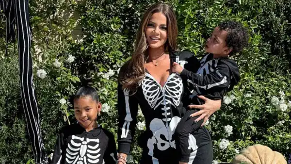 FEATURE Khloe Kardashian Twins With Her Kids at Halloween Party