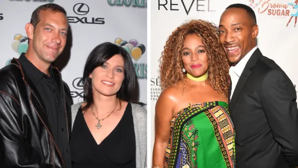 Left: Nancy McKeon and Marc Andrus in 2006; Right: Kim Fields and Christopher Morgan in 2017