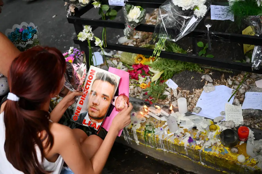 Feature Liam Payne Fans Continue to Grieve Outside Hotel Where He Died