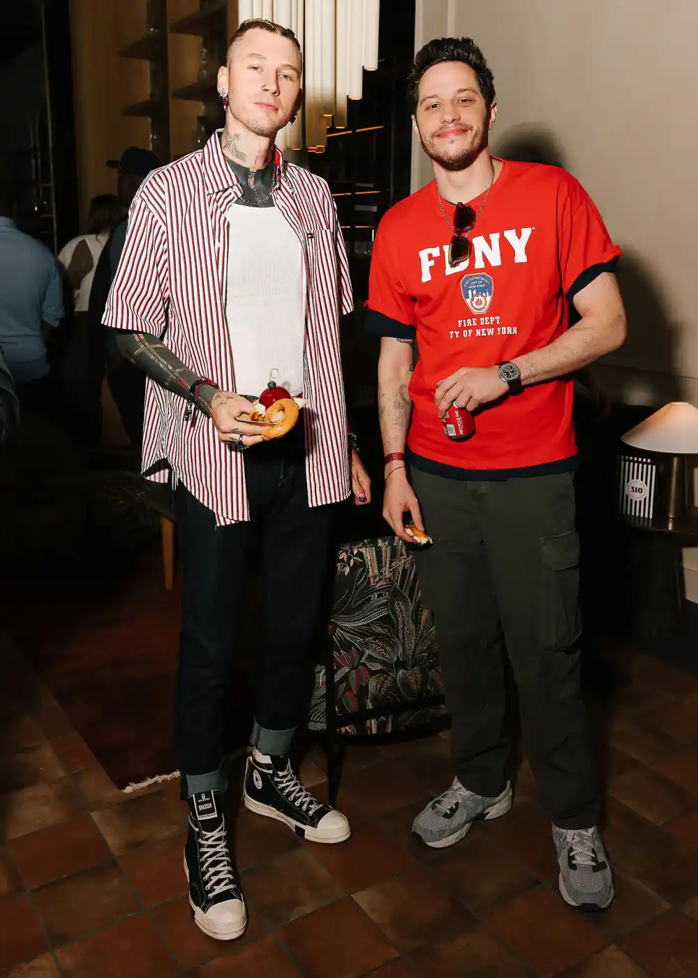 Feature Pete Davidson Attends Event With BFF MGK in 1st Appearance Since Treatment
