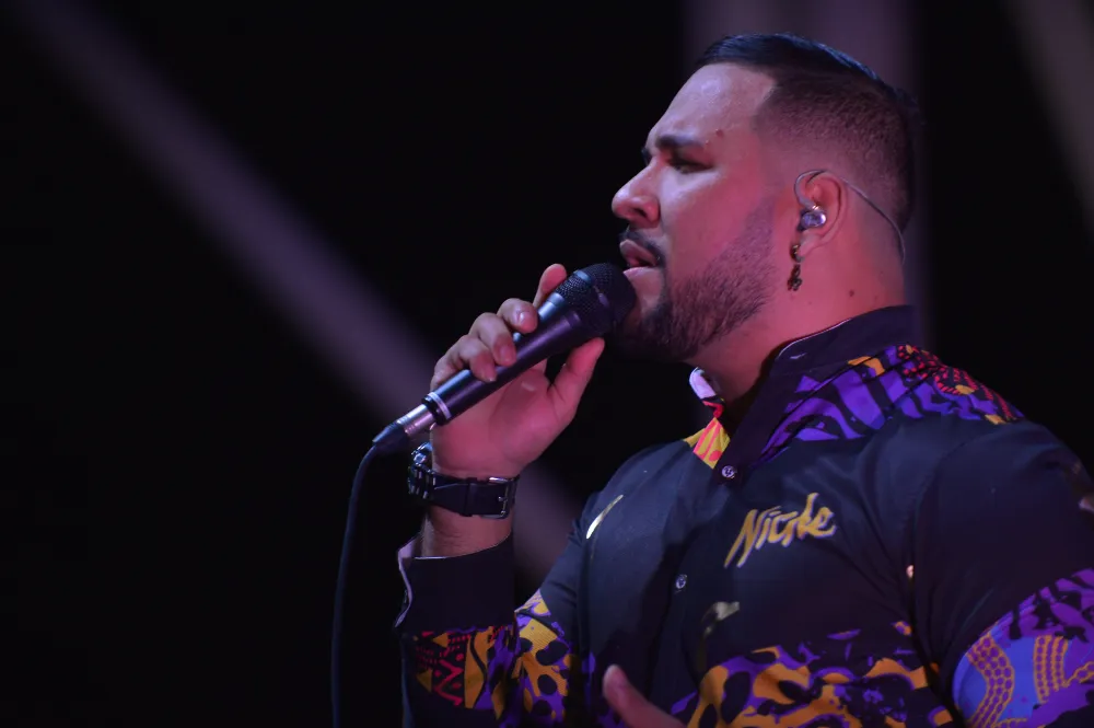 Fito Echeverr&iacute;a, uno de los vocalistas principales de Grupo Niche