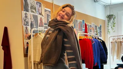 Gigi Hadid Layers on Sweaters Inside Guest in Residence Office