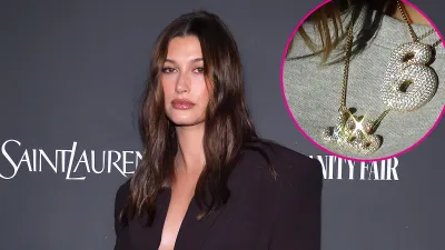 Hailey Bieber Shows Off New Bedazzled JBB Necklace for Baby Jack Blues