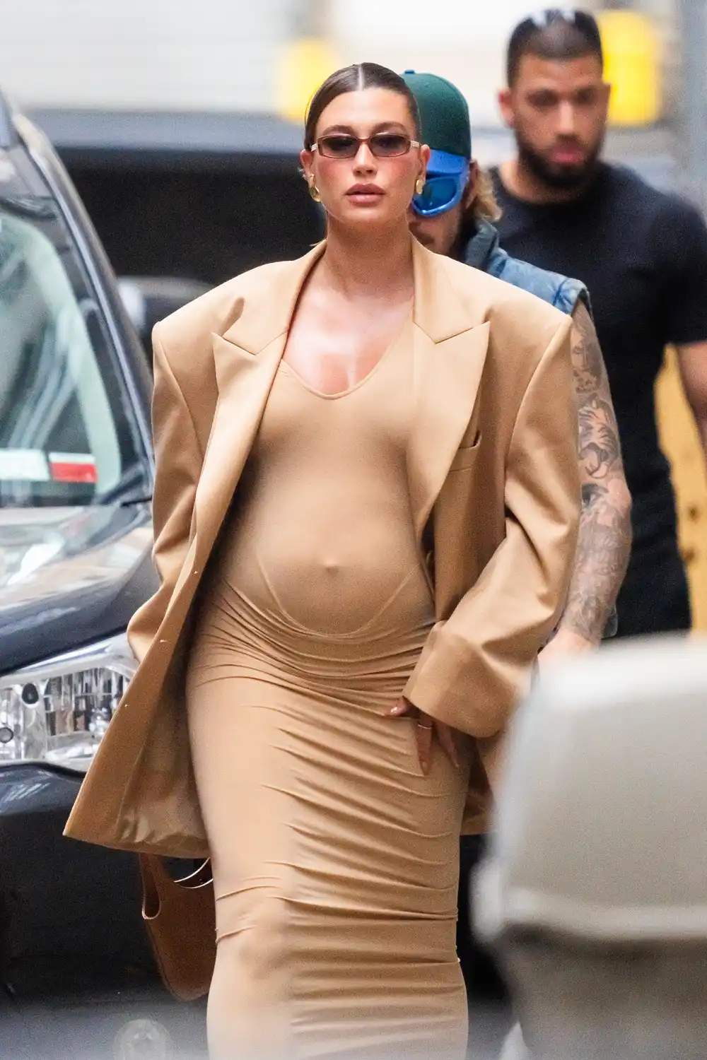 Hailey Bieber Shows Off Postpartum Curves in Crop Top