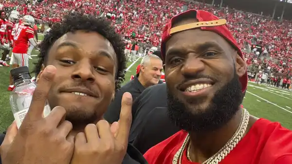 LeBron James Has Pure Joy for Son Bronny James on Lakers Picture Day