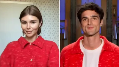Olivia Jade Wears BF Jacob Elordis Red Sweater