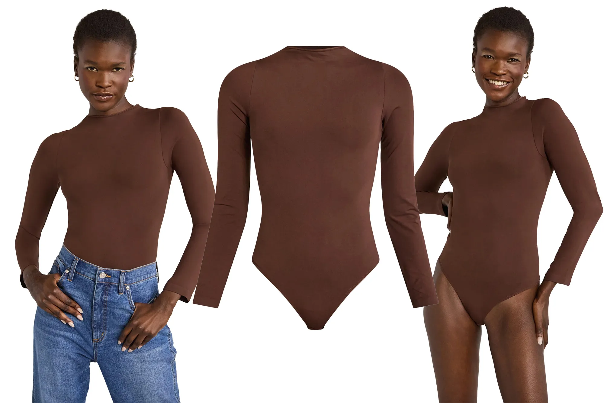 Scoop mock neck bodysuit