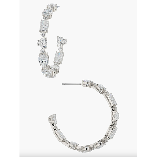 Nadri Cora Cubic Zirconia Inside Out Hoop Earrings