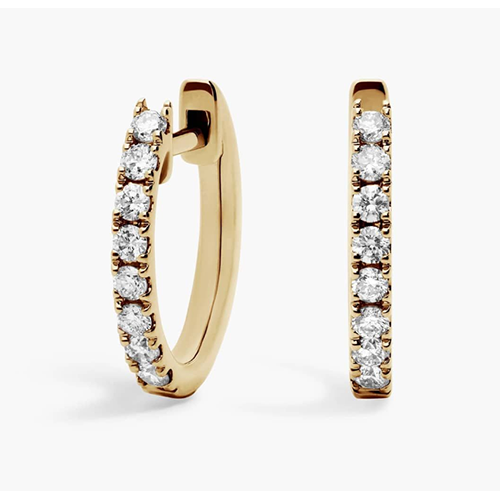 Blue Nile Petite Diamond Huggie Earrings