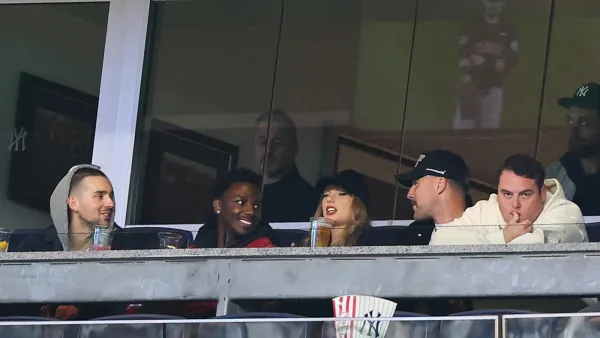 Taylor Swift and Travis Kelce attend Game One of the American League Championship 522