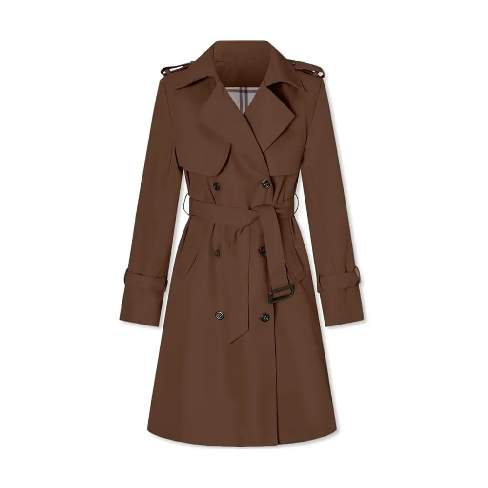 Betusline Long Double-Breasted Trench Coat Amazon