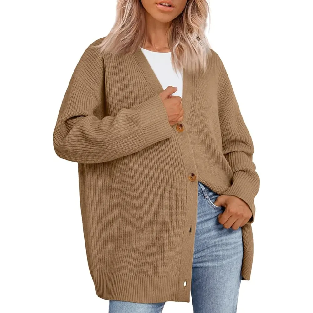 Lillusory Oversized Button Front Knit Cardigan