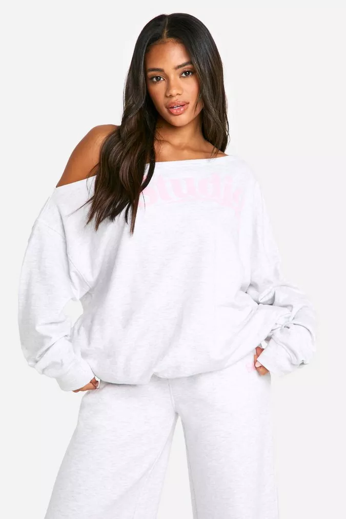 Boohoo off-the-shoulder sweatshirt