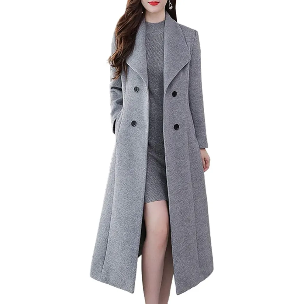 Ebossy Double Breasted Slim Wool Trench Coat Amazon