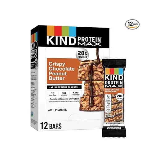 KIND Protein MAX Crispy Chocolate Peanut Butter Snack Bars