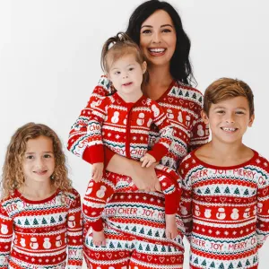 Little Sleepies red and white matching pajamas family