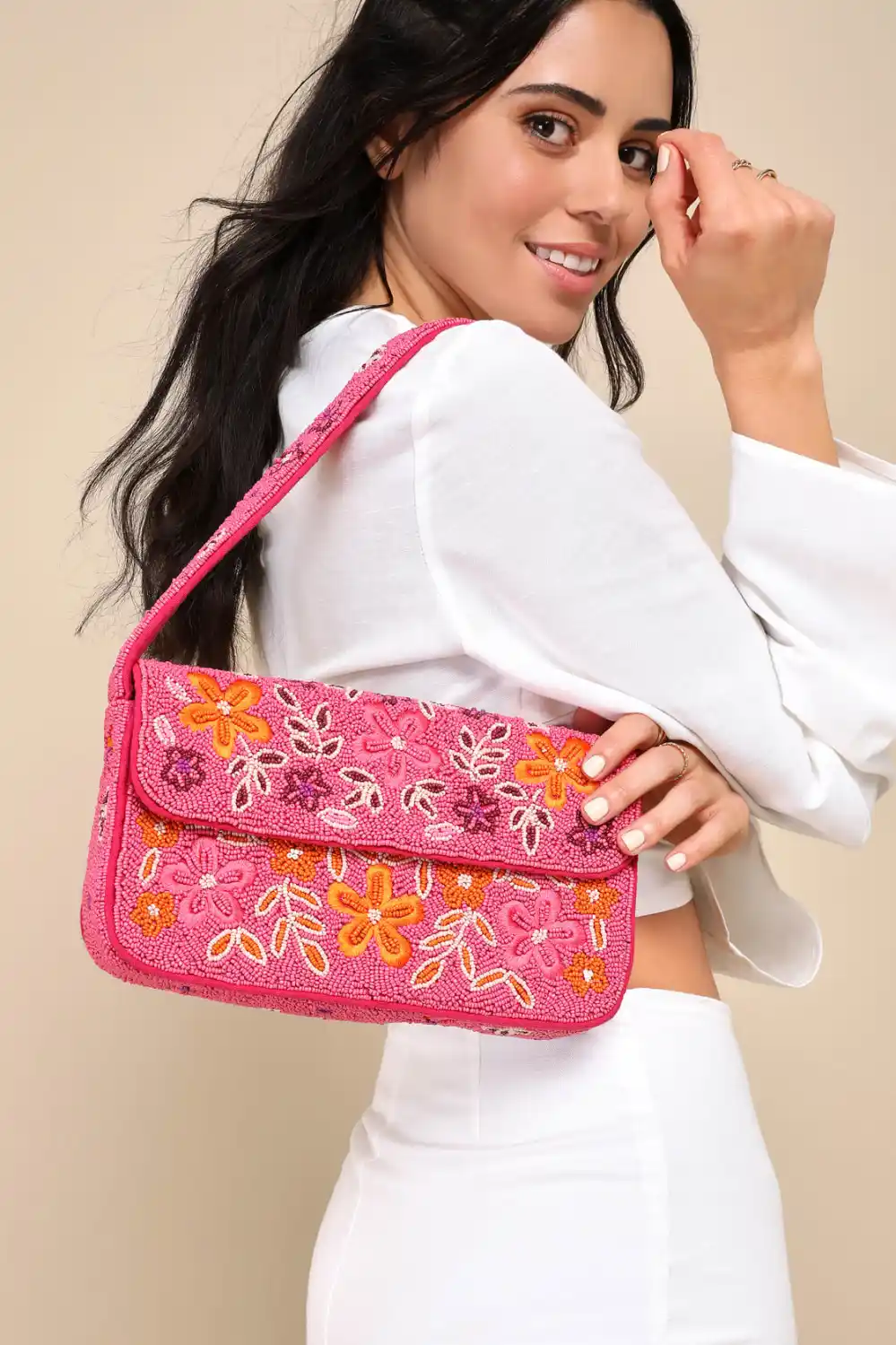 beaded shoulder bag