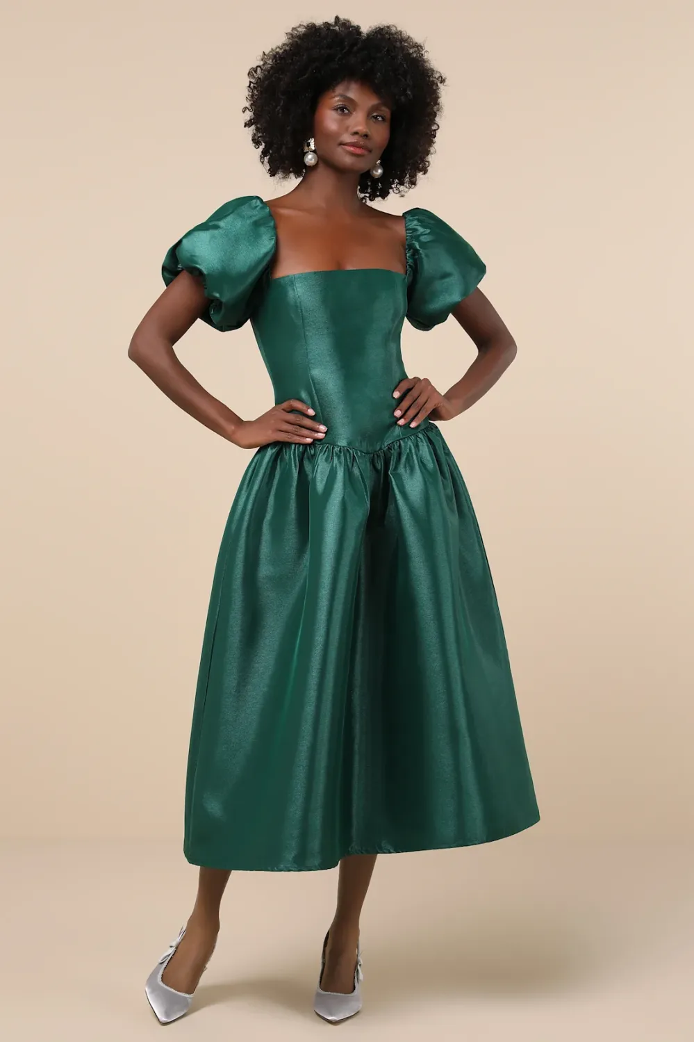 emerald green dress