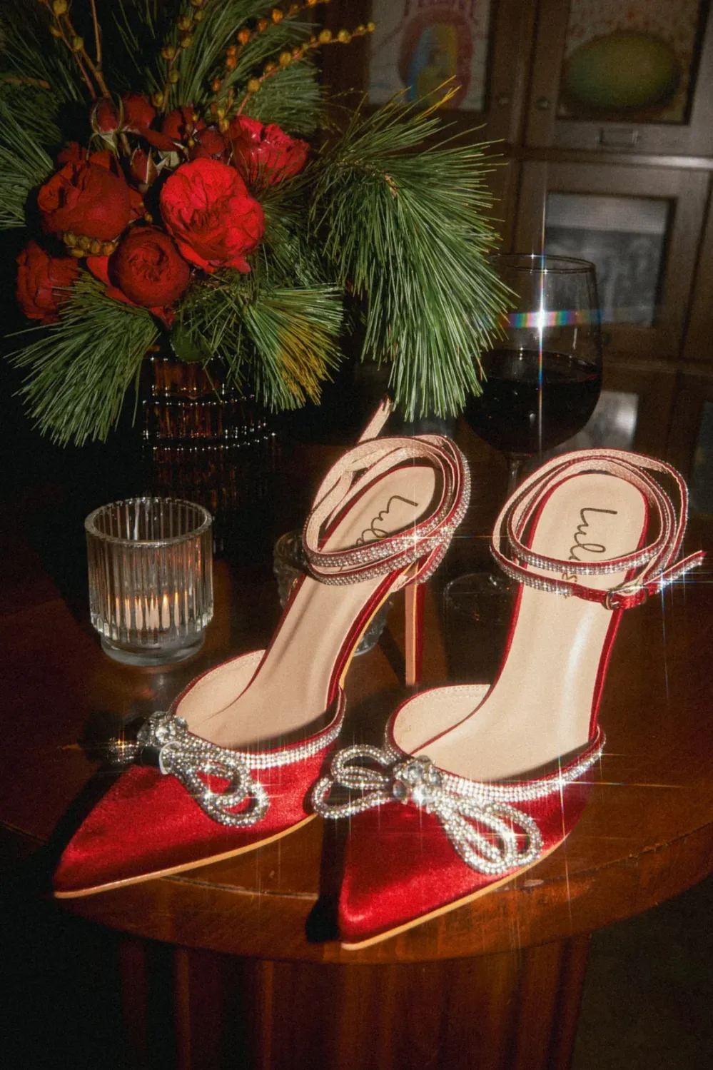 rhinestone pointed-toe pumps